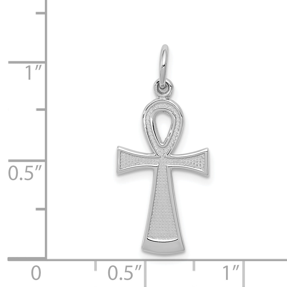 14k White Gold Ankh Cross Pendant