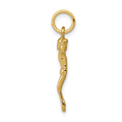 14K Gold Corpus Pendant  Elegant Themed Charm, 24mm