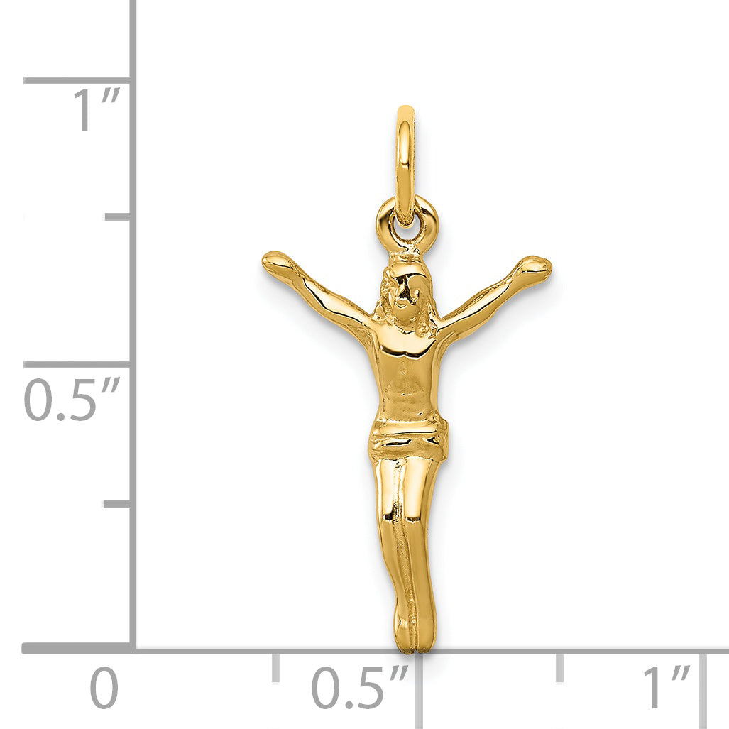 14K Gold Corpus Pendant  Elegant Themed Charm, 24mm