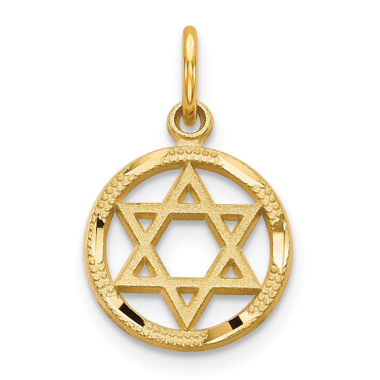 14k Solid Polished Star of David Charm