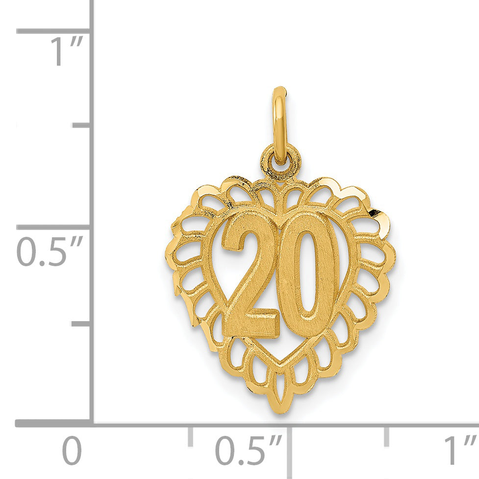 14k 20 in Heart Charm