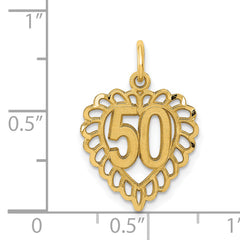 14k 50 in Heart Charm