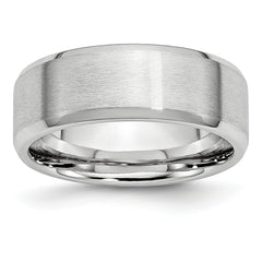 Cobalt Satin and Polished Beveled Edge 8mm Band