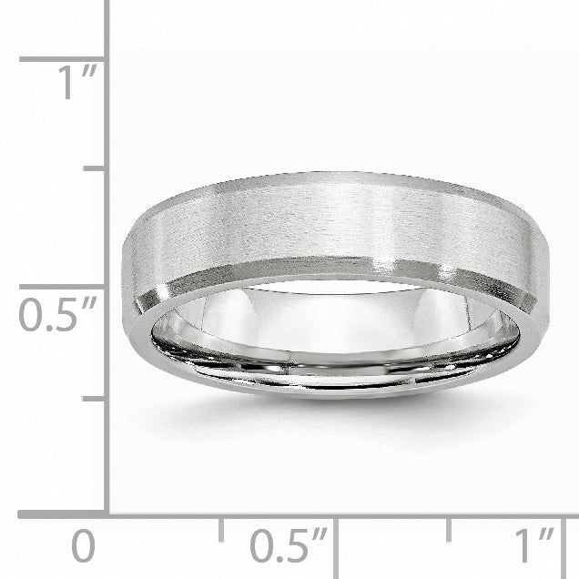 Cobalt Beveled Edge Satin 6mm Band