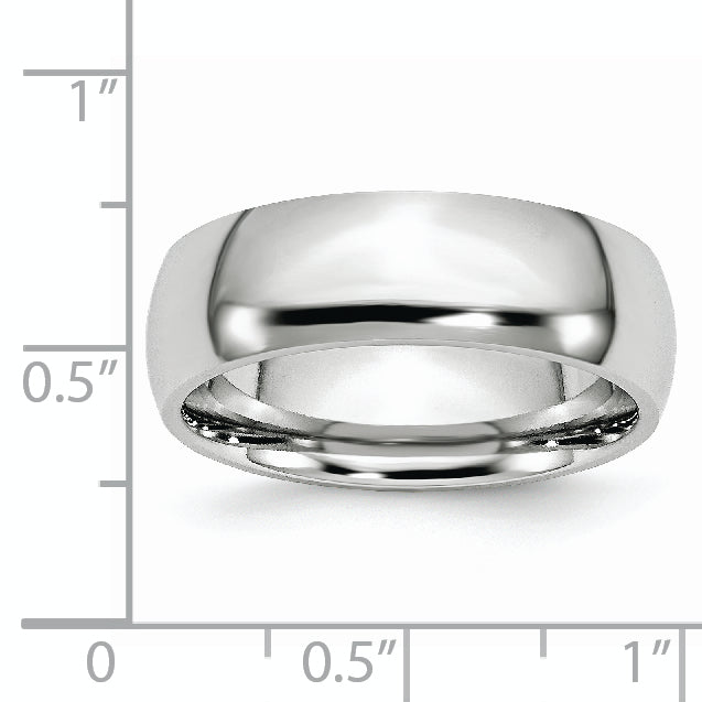 Cobalt Polished 7mm Half Round Band