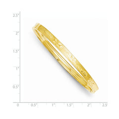 14k 3/16 Oversize Diamond-cut Concave Hinged Bangle Bracelet