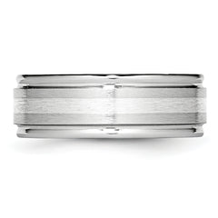 Cobalt Sterling Silver Inlay Satin and Polished 8mm Band