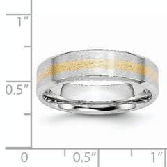 Cobalt 14k Gold Inlay Satin and Polished 6mm Band with elegant design, available at Sophia Jewelers.