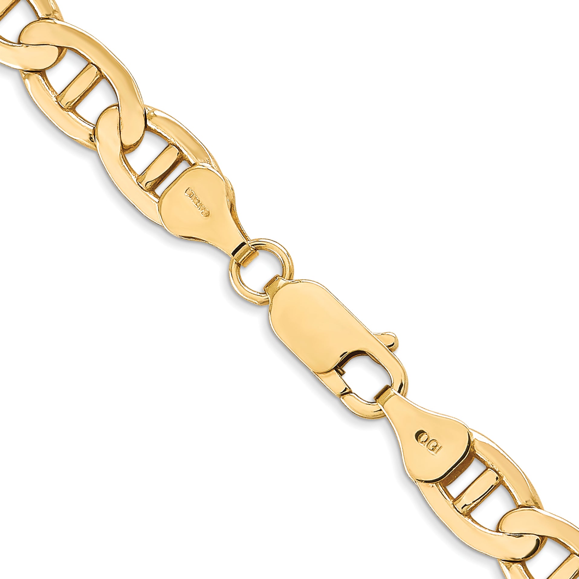 14K 18 inch 7mm Concave Anchor with Lobster Clasp Chain