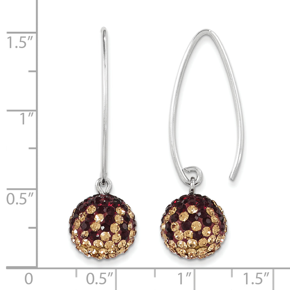 Sterling Silver Swarovski Crystal Threader Earrings with Polished Finish