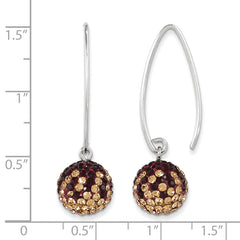 Sterling Silver Swarovski Crystal Threader Earrings with Polished Finish