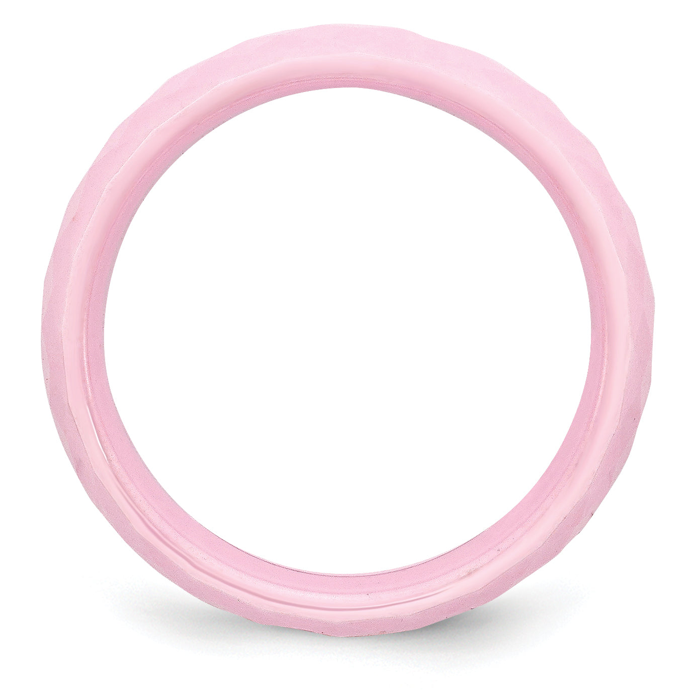 Ceramic Pink Faceted 6mm Polished Band