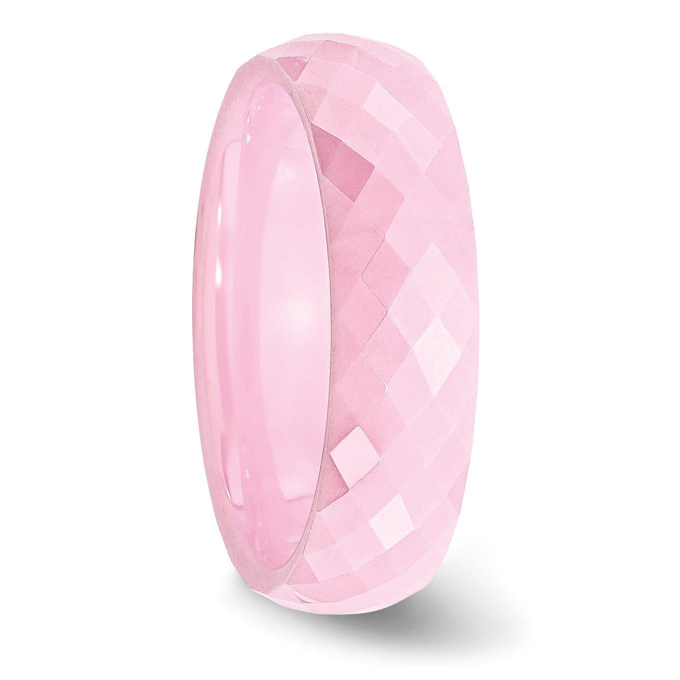 Ceramic Pink Faceted 6mm Polished Band