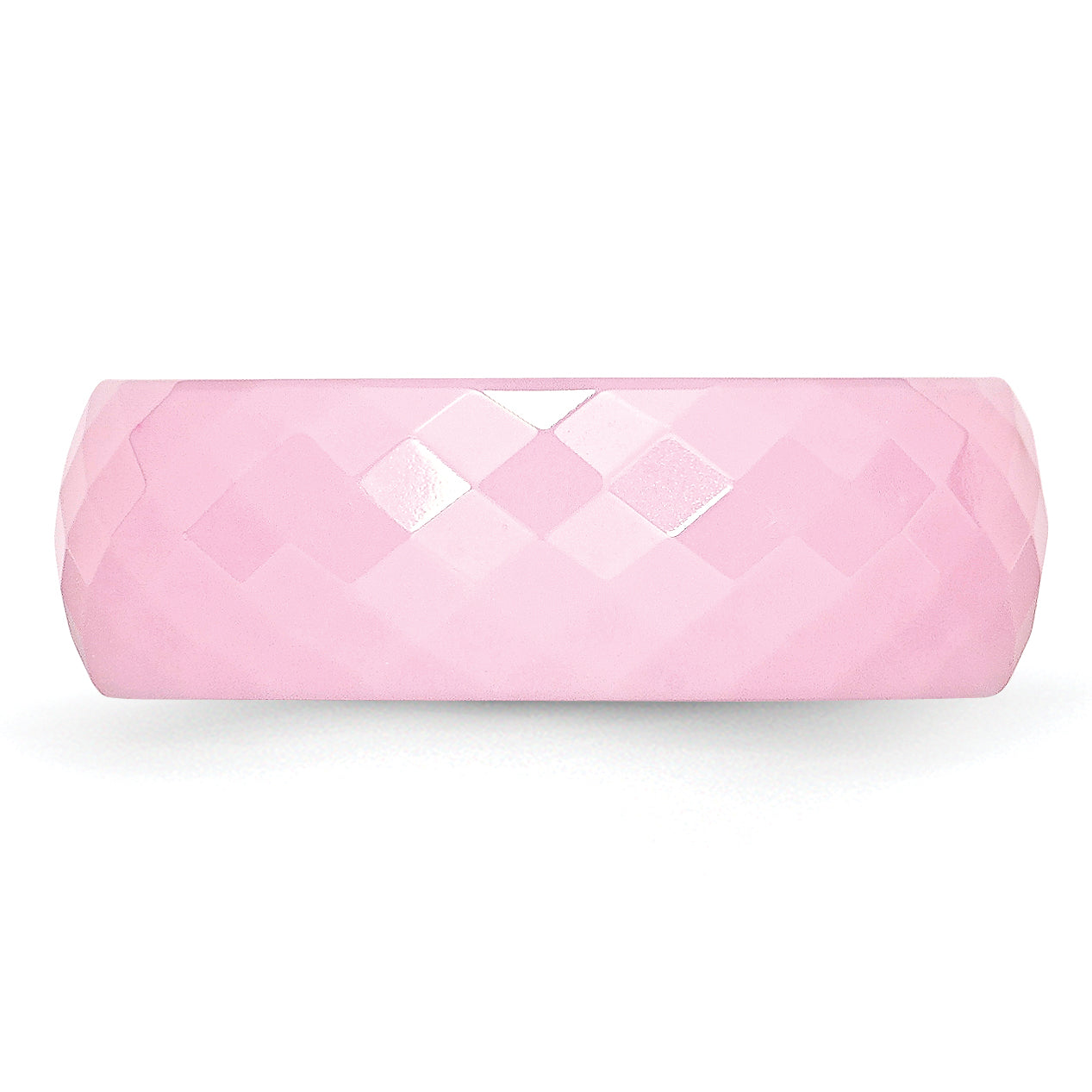 Ceramic Pink Faceted 7.5mm Polished Band