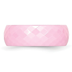 Ceramic Pink Faceted 7.5mm Polished Band