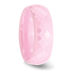 Ceramic Pink Faceted 7.5mm Polished Band