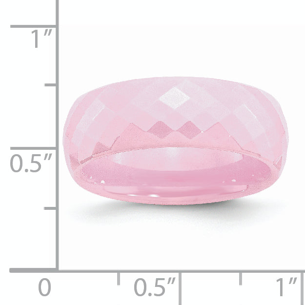 Ceramic Pink Faceted 7.5mm Polished Band