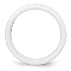 Ceramic White 4mm Faceted Polished Band