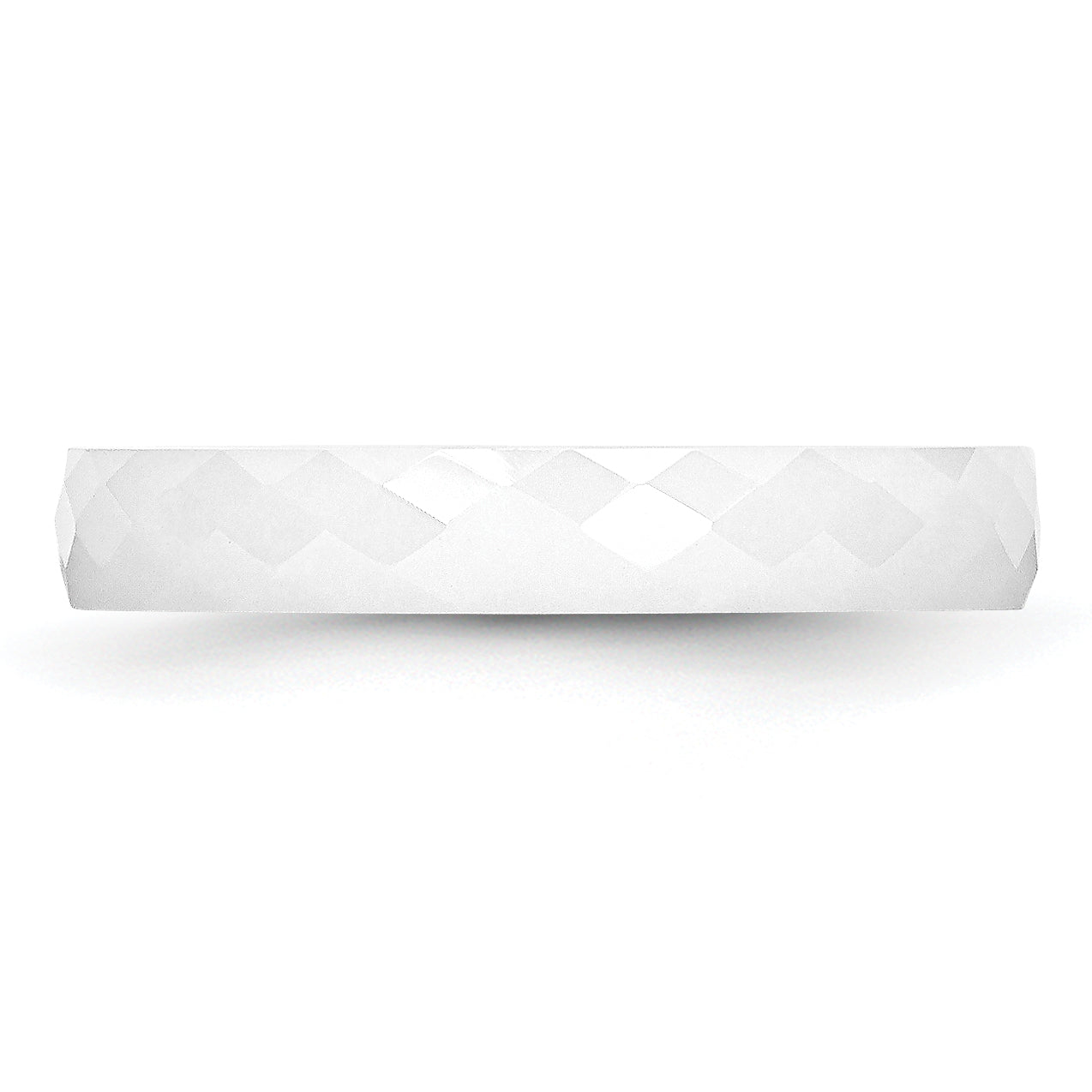 Ceramic White 4mm Faceted Polished Band