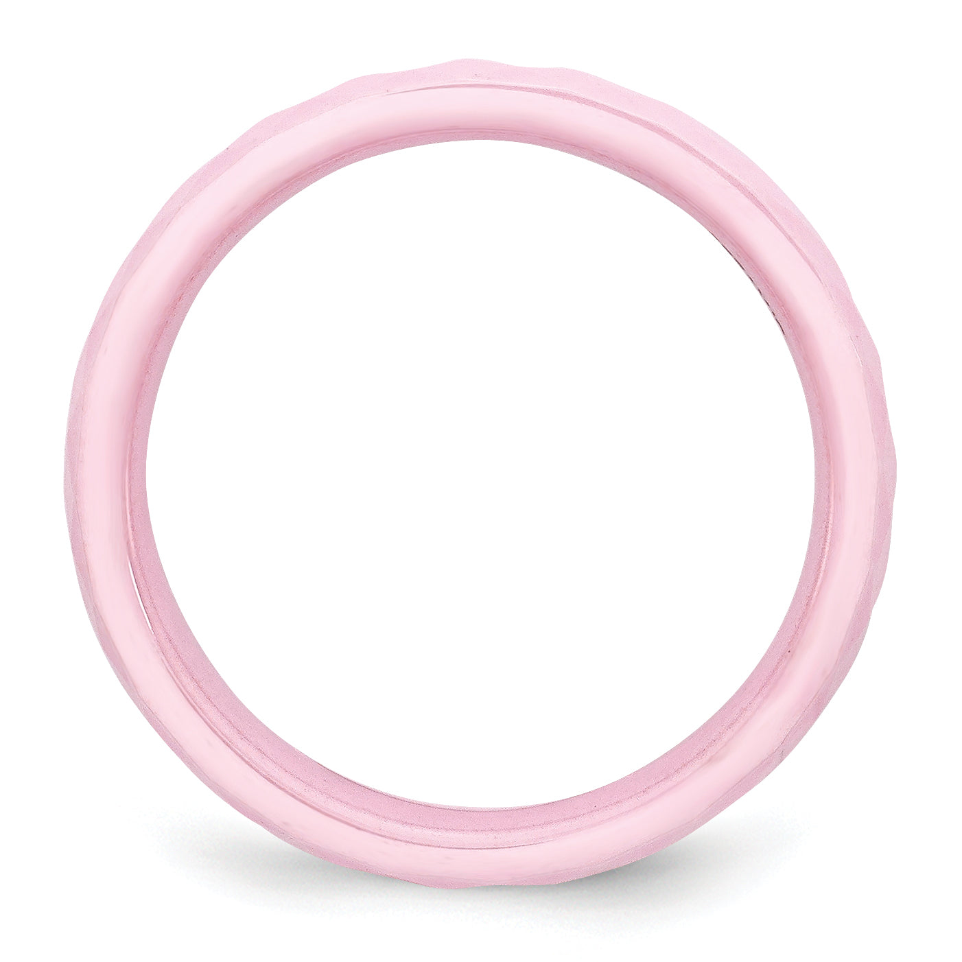 Ceramic Pink 4mm Faceted Polished Band