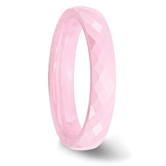 Ceramic Pink 4mm Faceted Polished Band