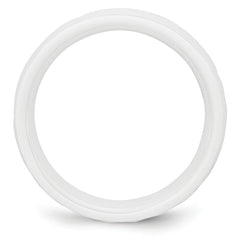 Ceramic White 6mm Faceted Polished Band