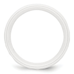 Ceramic White Faceted 8mm Polished Band