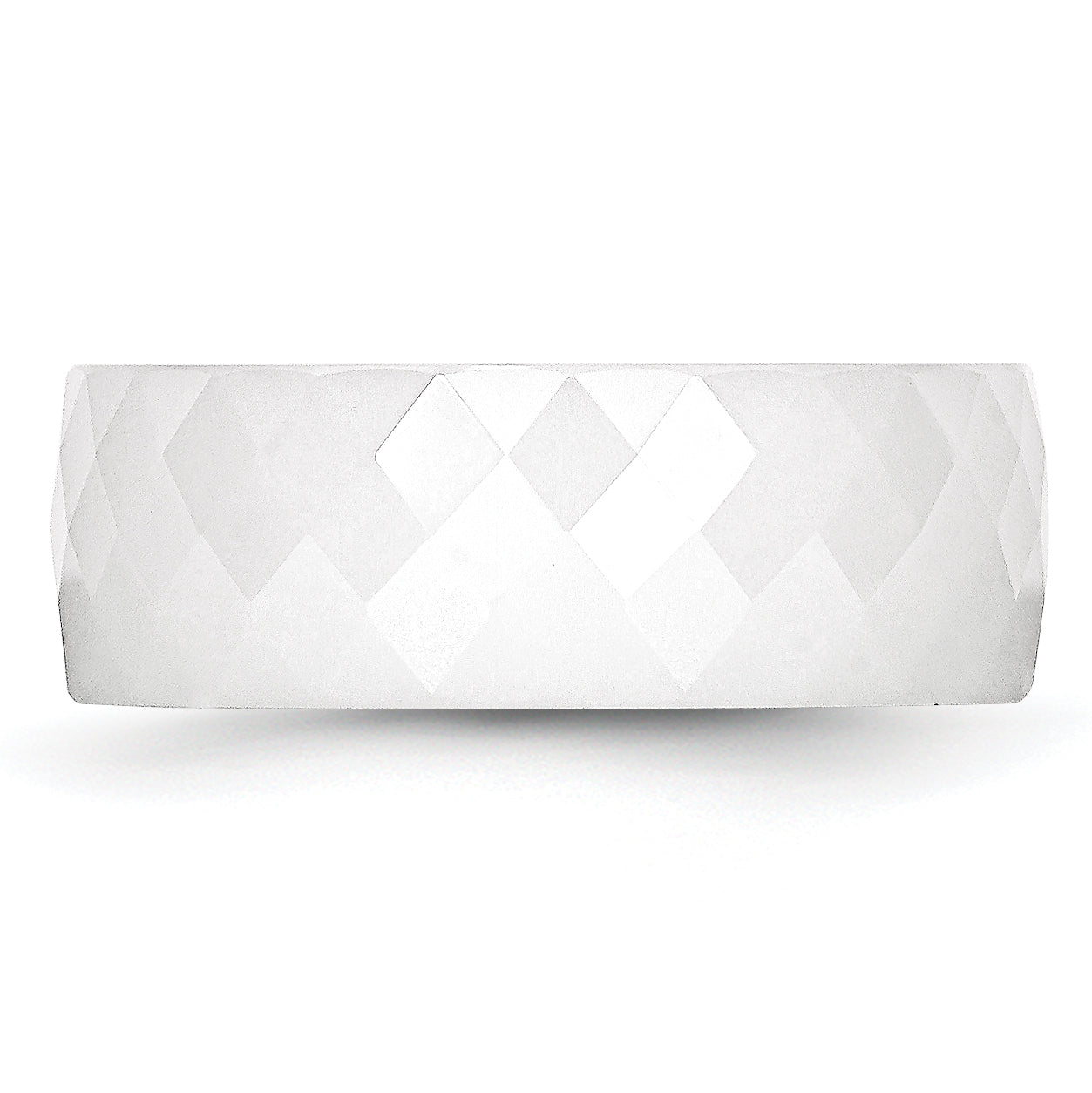 Ceramic White Faceted 8mm Polished Band