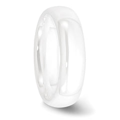 Ceramic White 6mm Polished Band