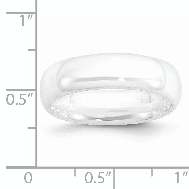 Ceramic White 6mm Polished Band