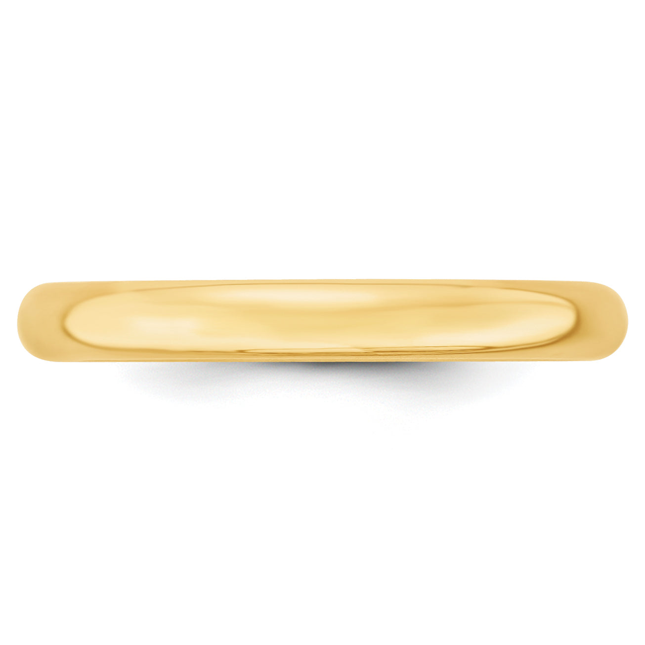 14k Yellow Gold 3mm Lightweight Comfort Fit Wedding Band Size 4