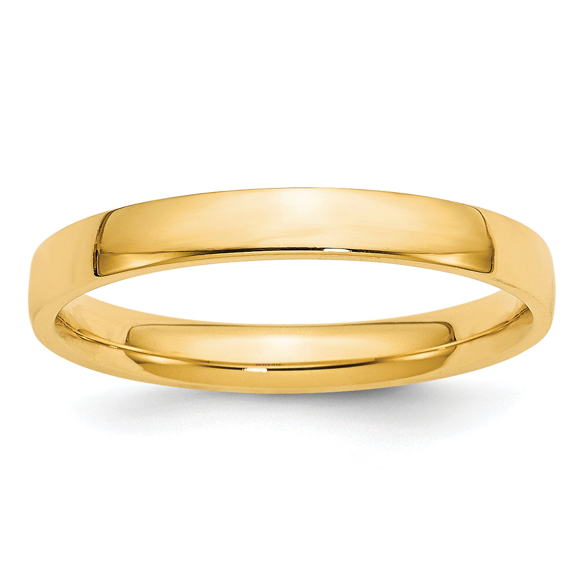 14k Yellow Gold 3mm Lightweight Comfort Fit Wedding Band Size 14