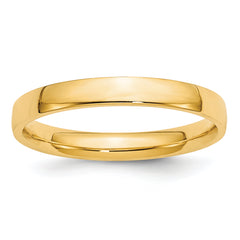 14k Yellow Gold 3mm Lightweight Comfort Fit Wedding Band Size 14