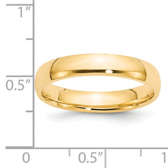 14k Yellow Gold 4mm Lightweight Comfort Fit Wedding Band Size 4