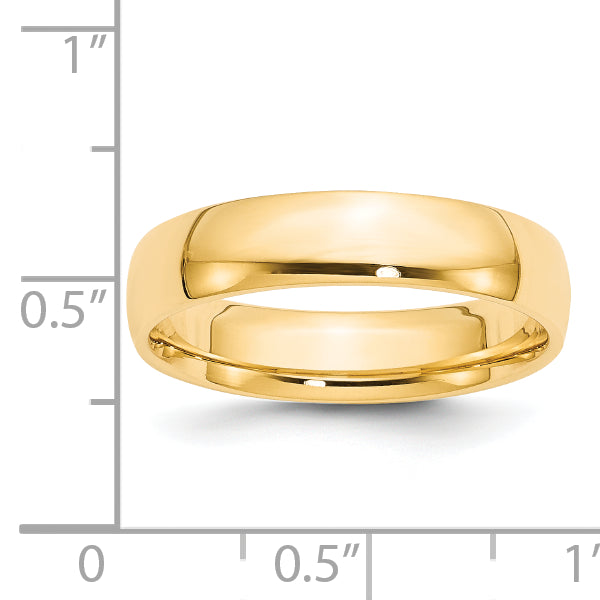 14k Yellow Gold 5mm Lightweight Comfort Fit Wedding Band Size 4