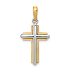 14k Two-tone Cross Pendant