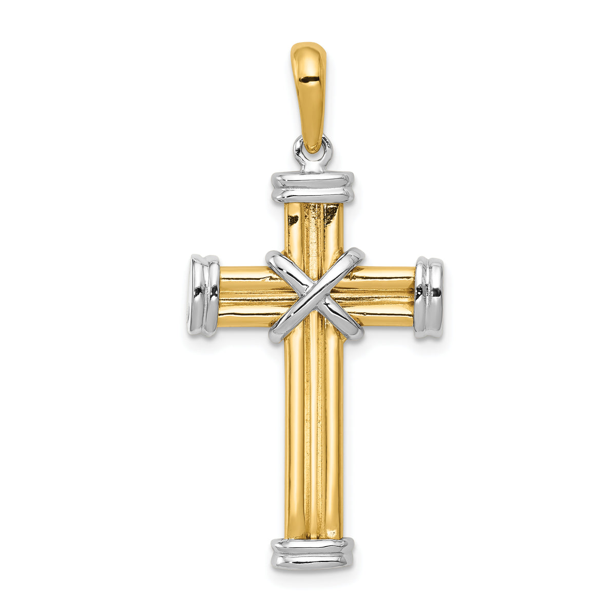 14k Two-tone Latin Cross Pendant