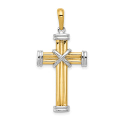 14k Two-tone Latin Cross Pendant