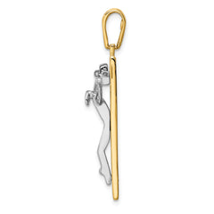 14K Two-tone Crucifix Charm