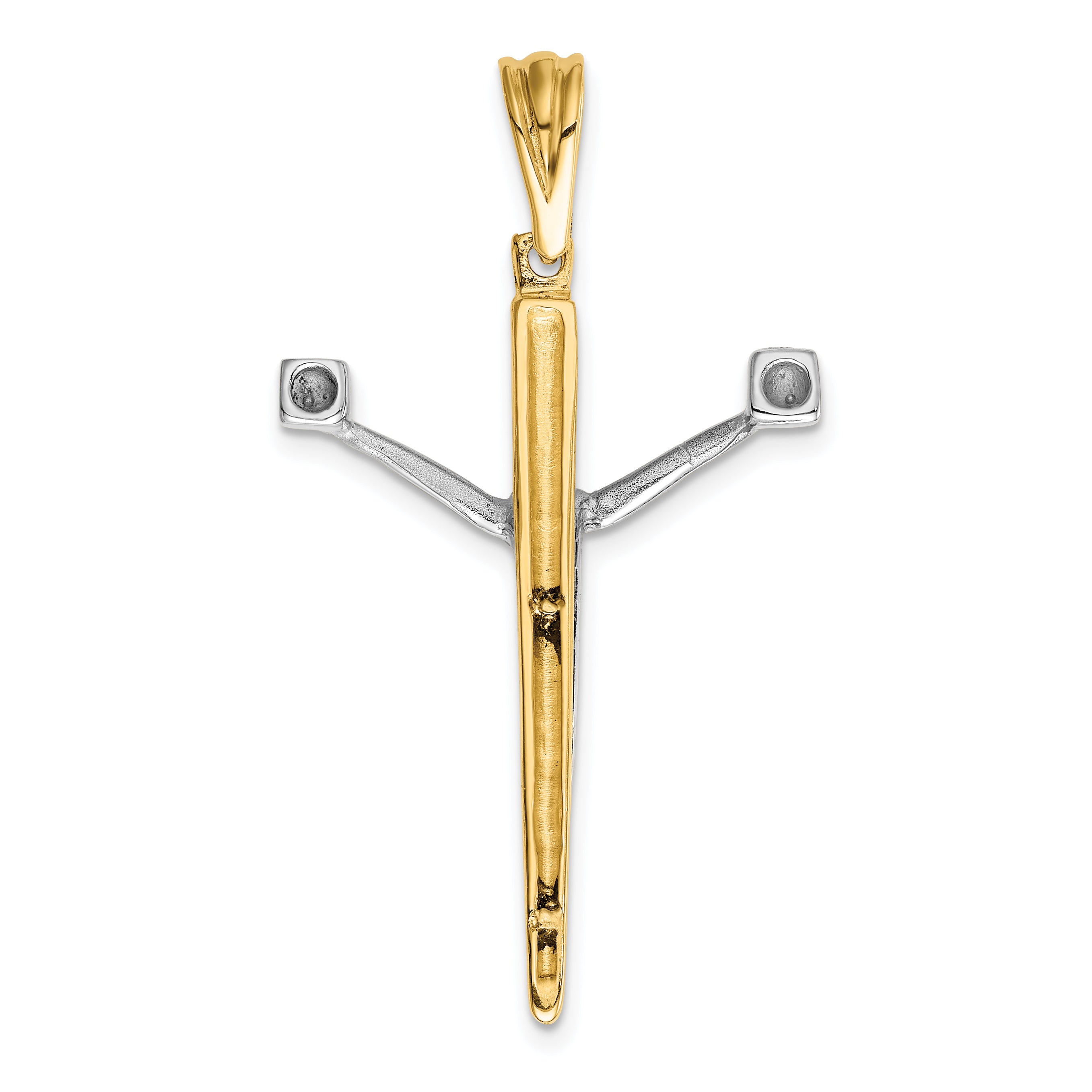 14K Two-tone Crucifix Charm