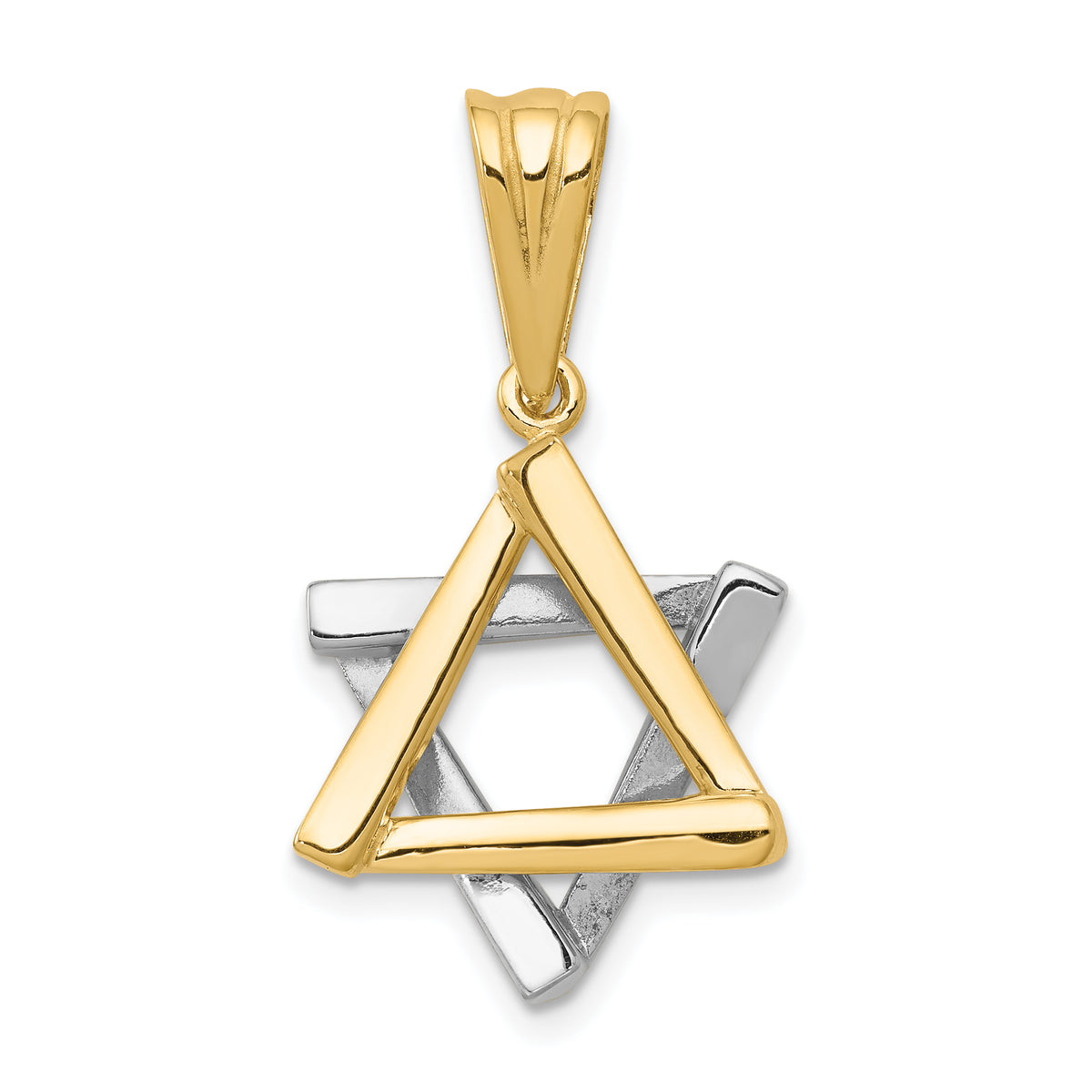 14k Two-tone Star of David Pendant