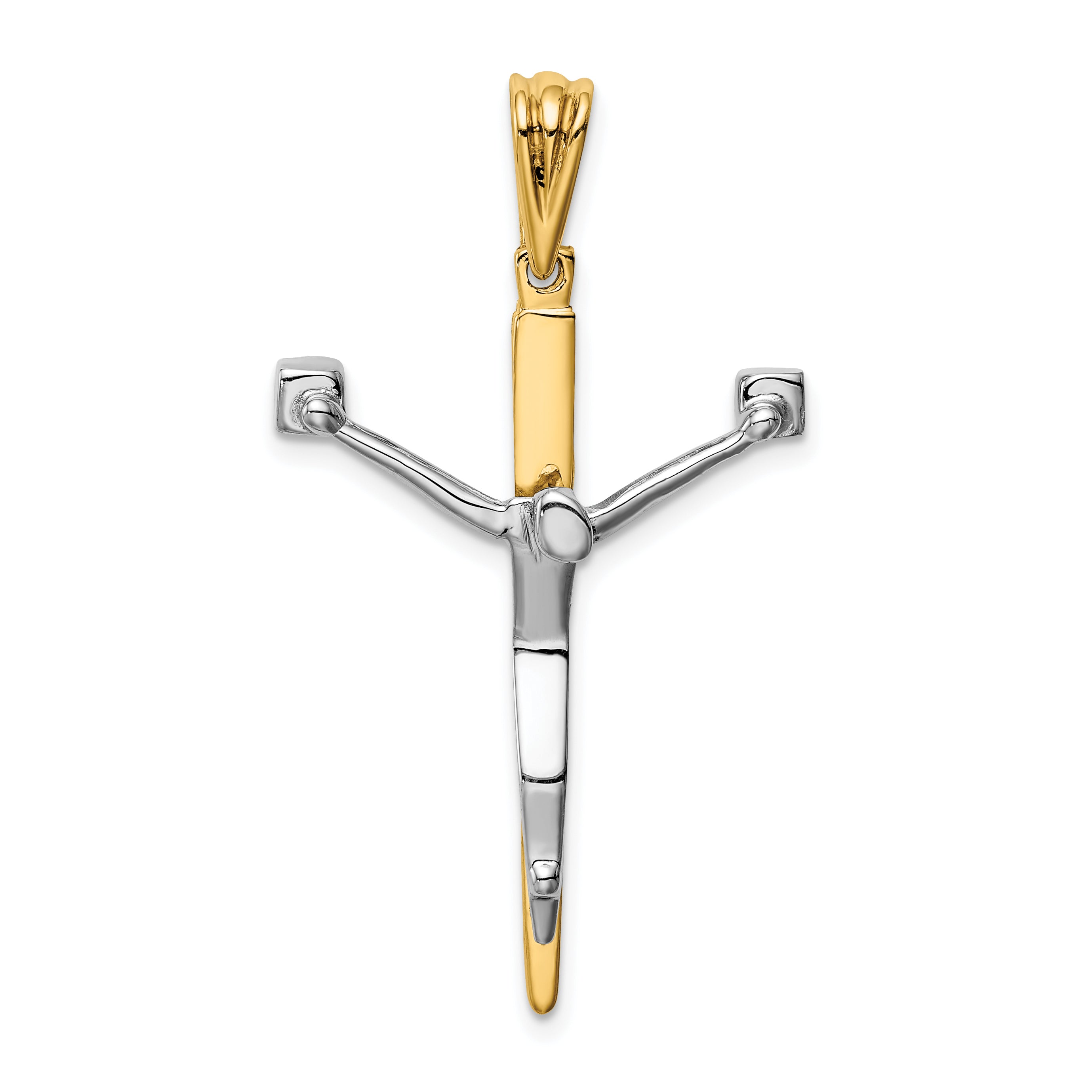 14K Two-tone Crucifix Charm