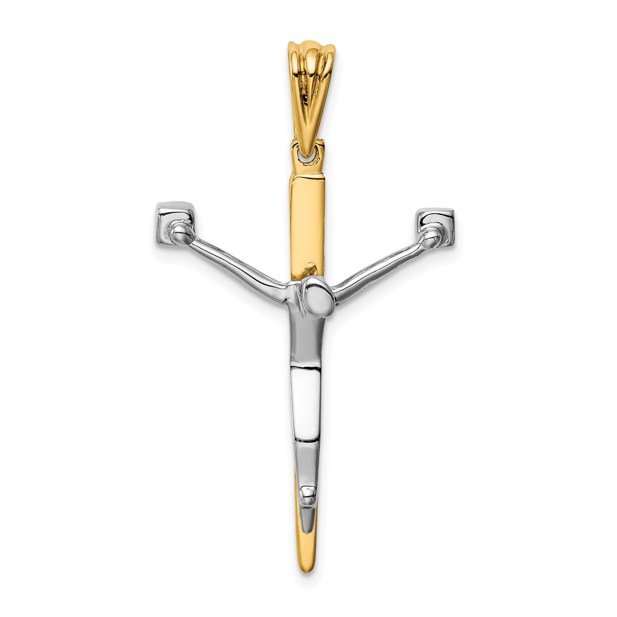 14K Two-tone Crucifix Charm