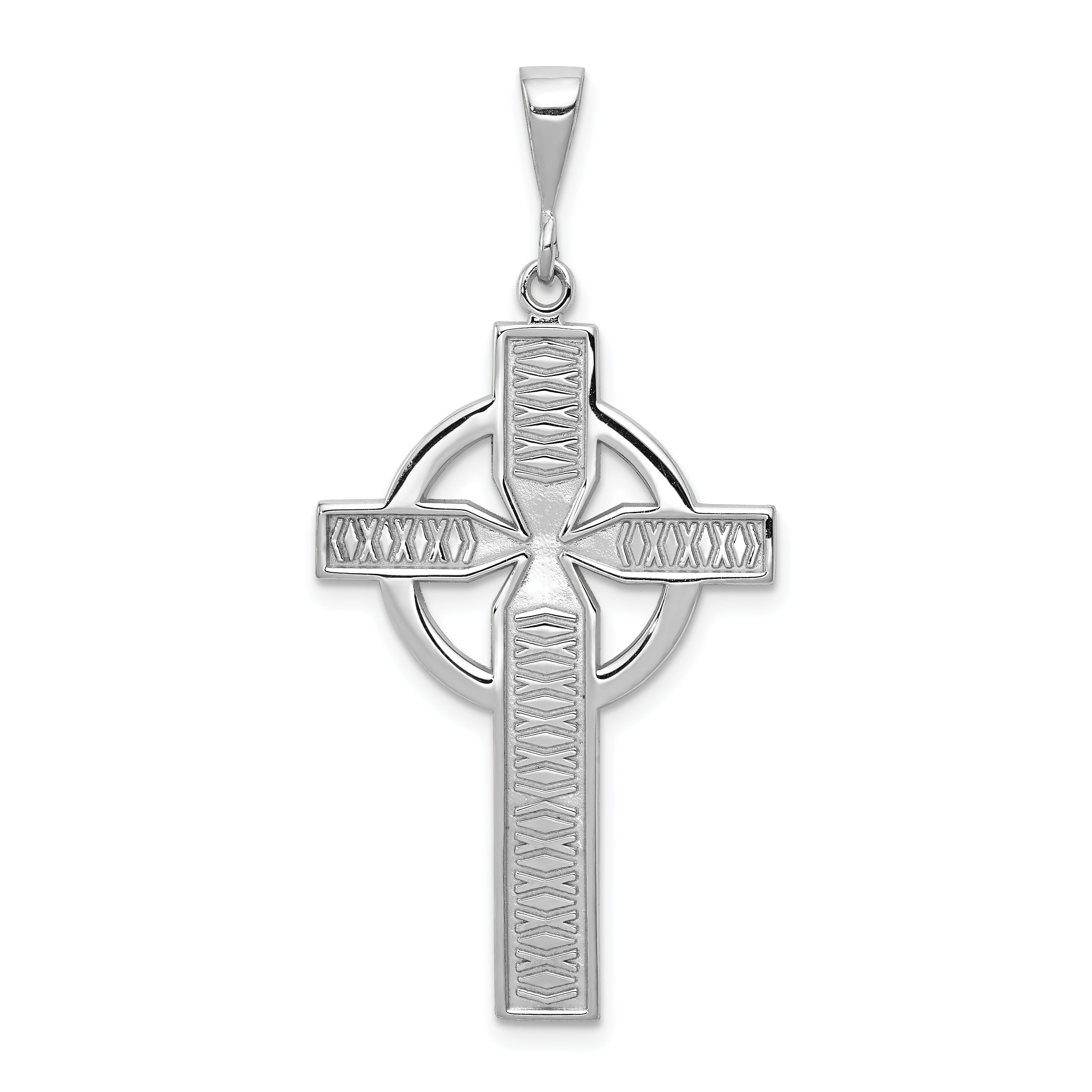 14k White Gold Celtic Cross Charm