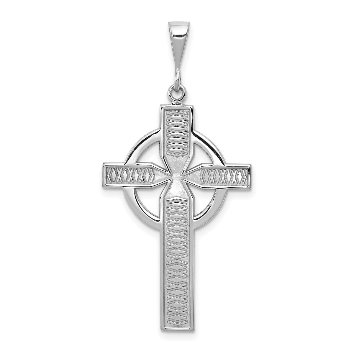 14k White Gold Celtic Cross Charm