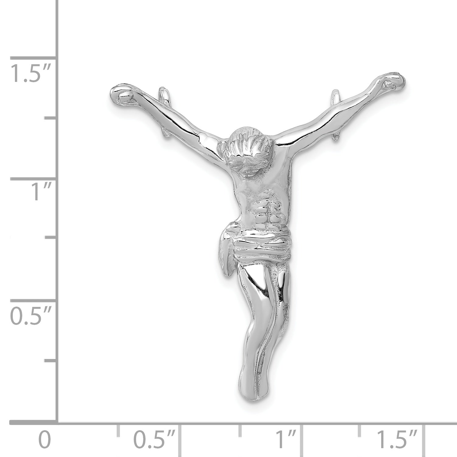 14k White Gold Jesus Chain Slide