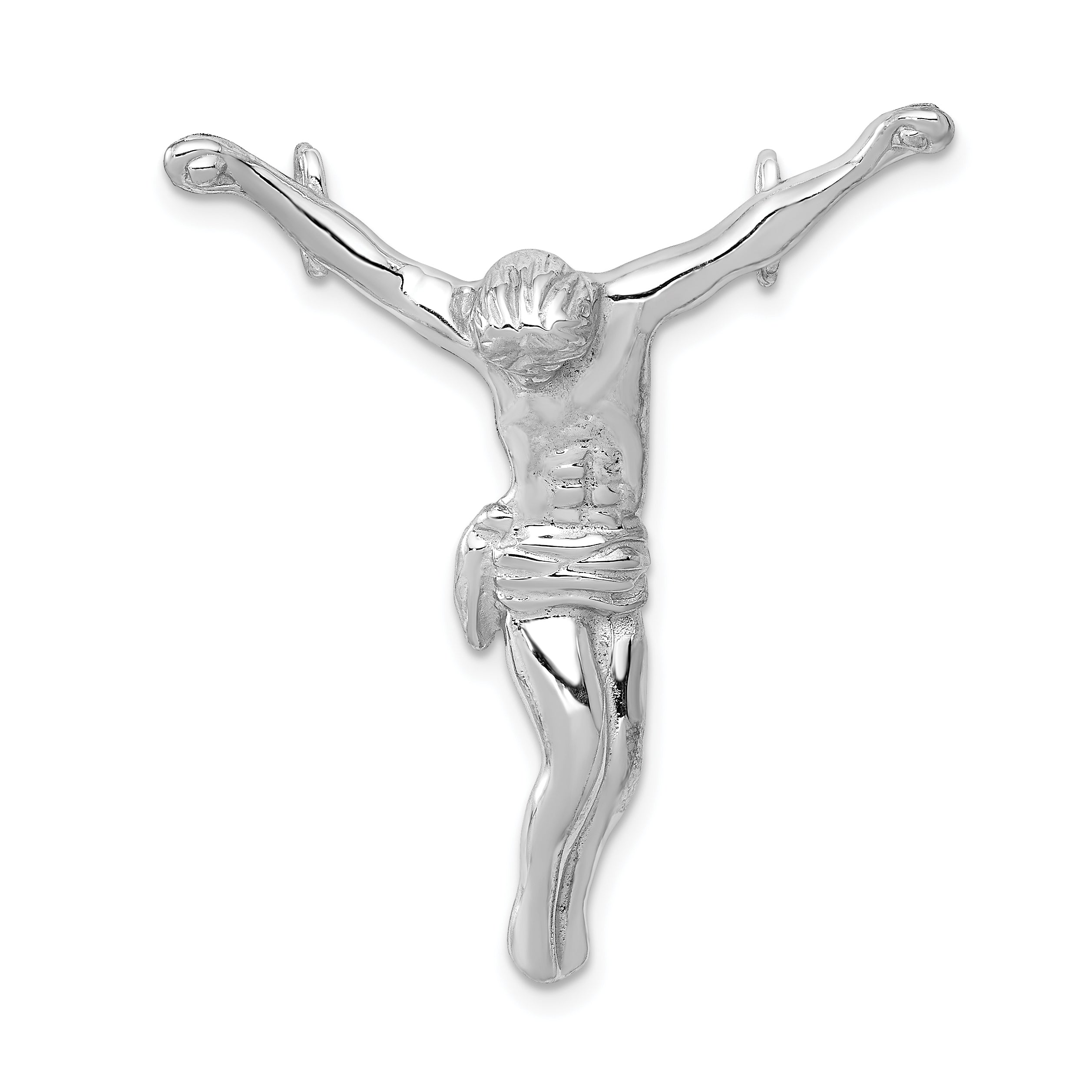 14k White Gold Jesus Chain Slide