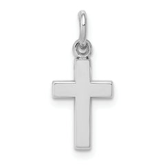 14k White Gold Cross Charm