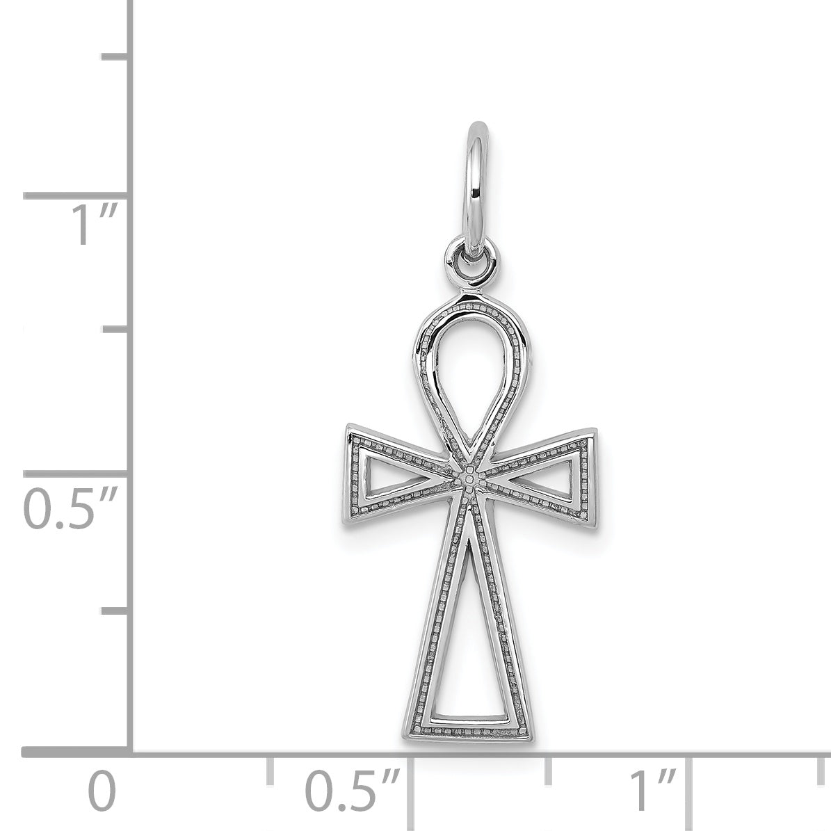 14k White Gold Ankh Cross Charm