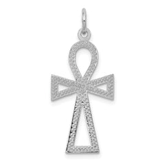 14k White Gold Ankh Cross Pendant